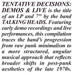 Talking Heads - Tentative Decisions: 1974-1976